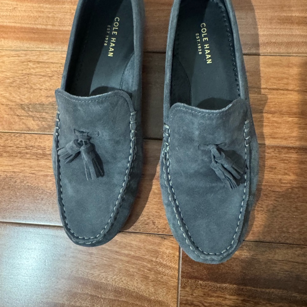 Cole Haan Men's Dark Gray Suede Tassel Loafers